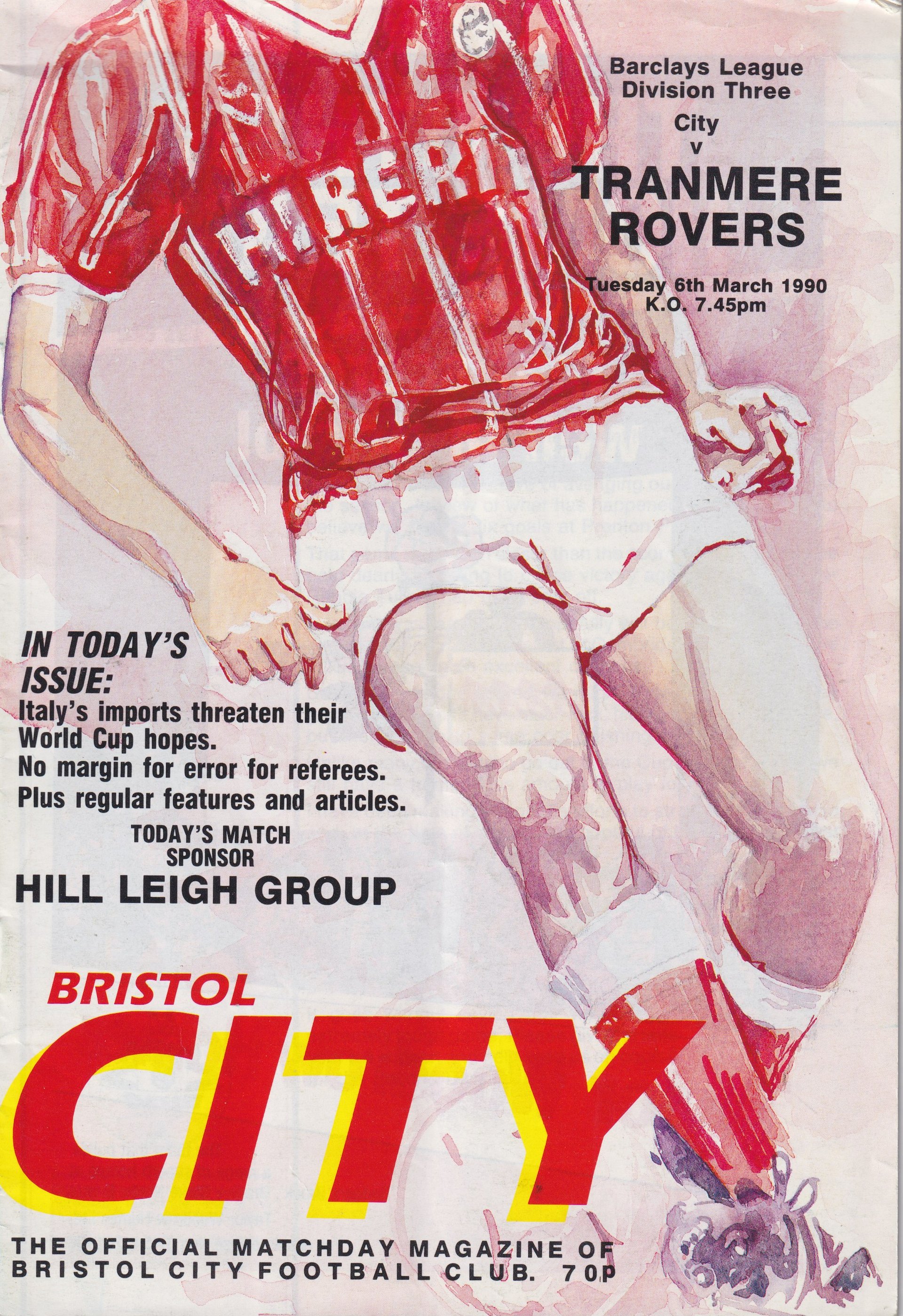 Bristol City v Tranmere Rovers match programme